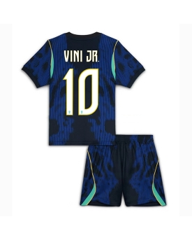 Billige Fotballdrakt Brasil Vinicius Junior #10 Replika Bortedraktsett Barn VM 2026 Kortermet (med bukser)